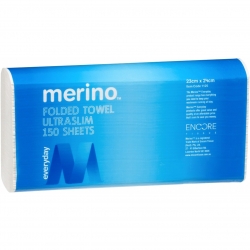 Merino Everyday Ultraslim Interleave Hand Towel 23x24cm 150sh 16pk