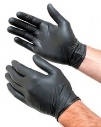 NITRILE Gloves Powder Free BLACK - LARGE 100 gloves per pack