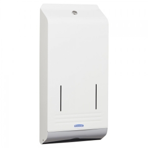 KCP 4944 Optimum Hand Towel Dispenser, White & Grey Lockable Metal, Compatible w