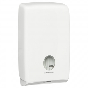 AQUARIUS 70240 Compact Hand Towel Dispenser, White Lockable ABS Plastic, Compati