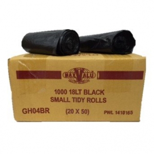 Bin Liner 18lt Black Tidy Bag Roll 51x43cm