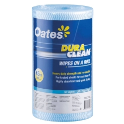 Oates Duraclean Wipes On A Roll Blue 45m